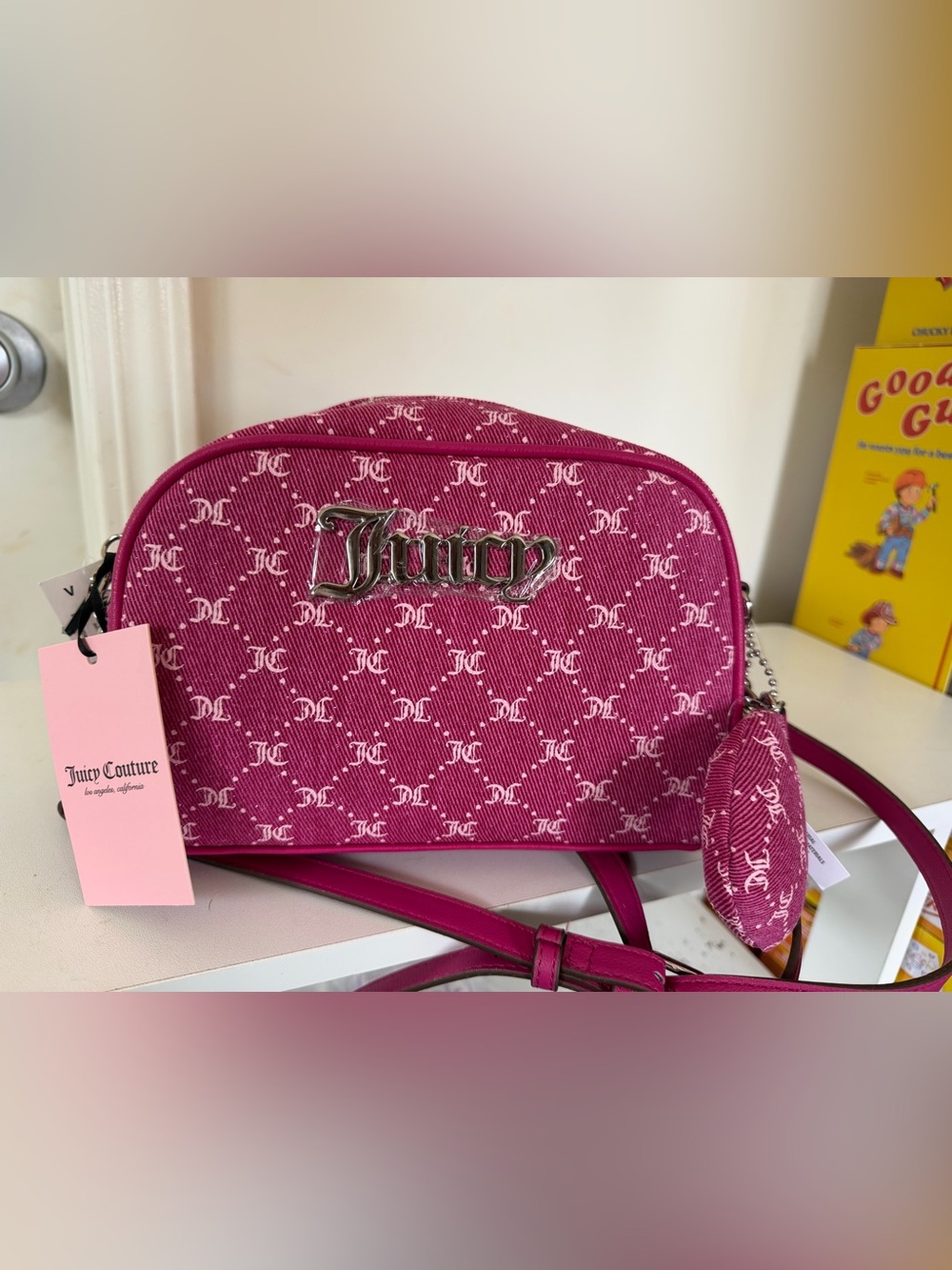 Juicy Couture Hot Pink JC Logo Crossbody Bag